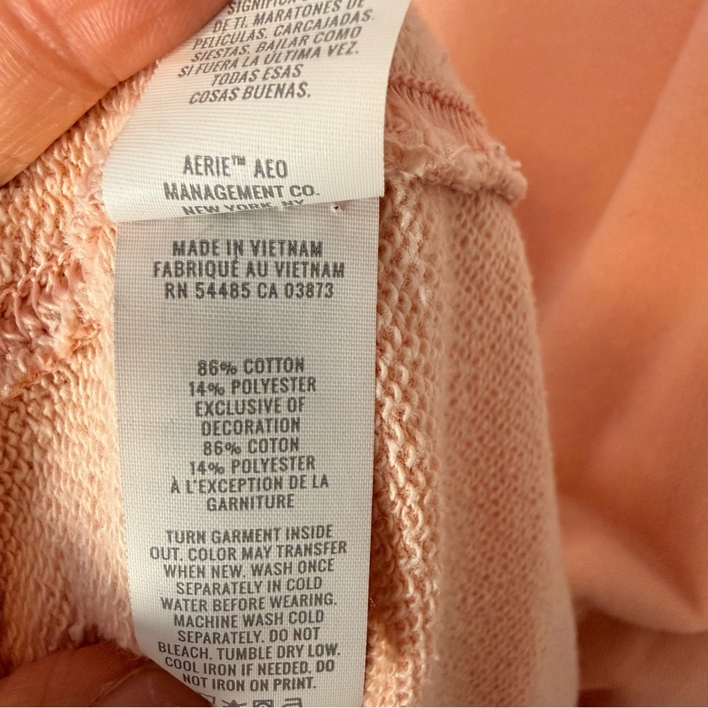Aerie Oversized Light Peach Women's Sweatshirt Size L - Picture 5 of 6